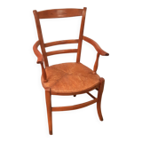 rustic armchair from the early 19th century in blond walnut