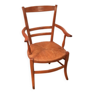 fauteuil rustique début XIXème en noyer blond
