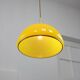 Mid-Century Italian Yellow Glass and Brass Pendant Lamp