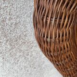 Curved rattan mirror 70s