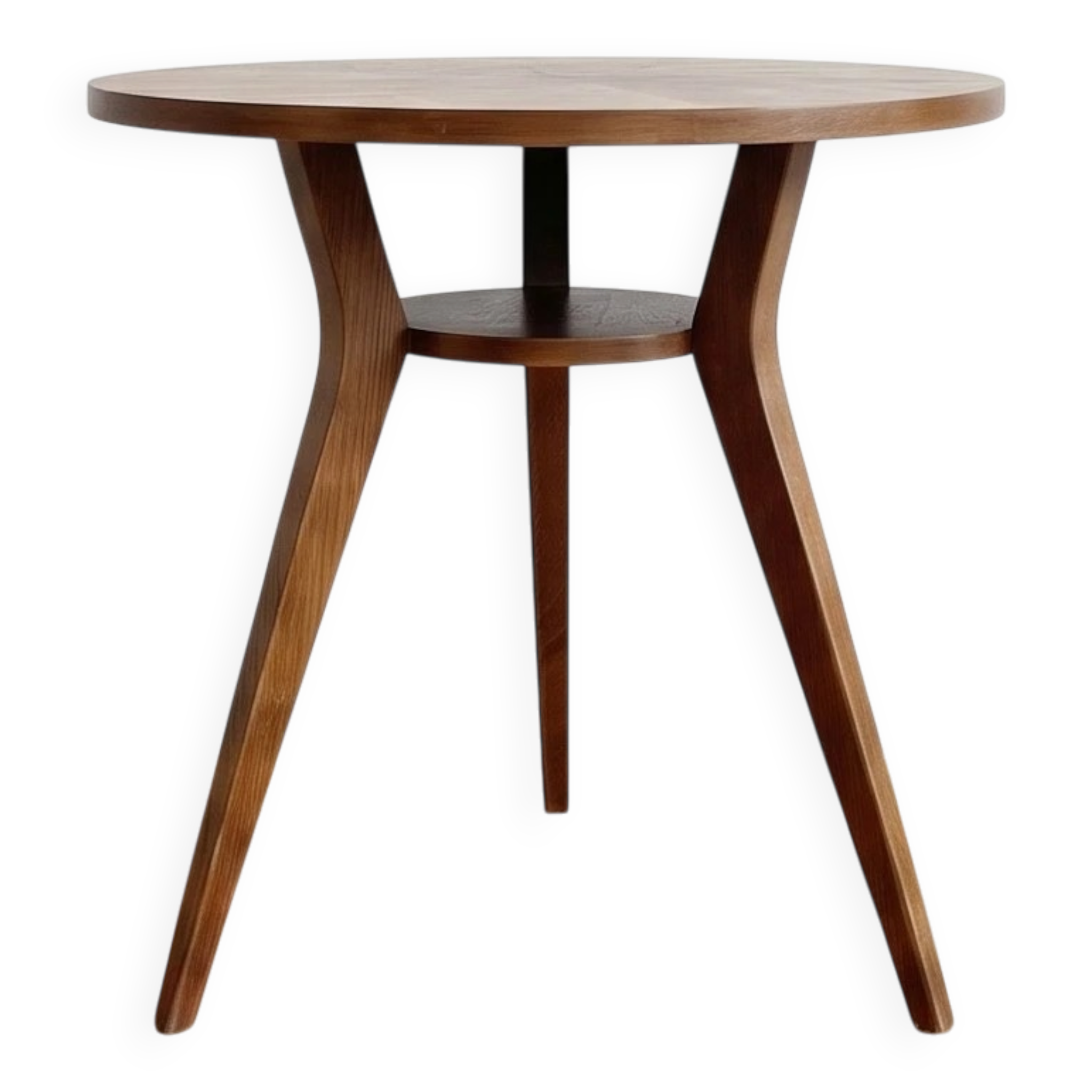 Tripod side table Art Deco in marquetry oak
