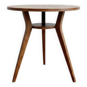 Tripod side table Art Deco in marquetry oak