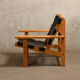 Kurt Østervig hunting chair in black leather for K. P. Jørgensens Møbelfabrik