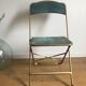Vintage chaisor folding chair golden frame and blue velvet
