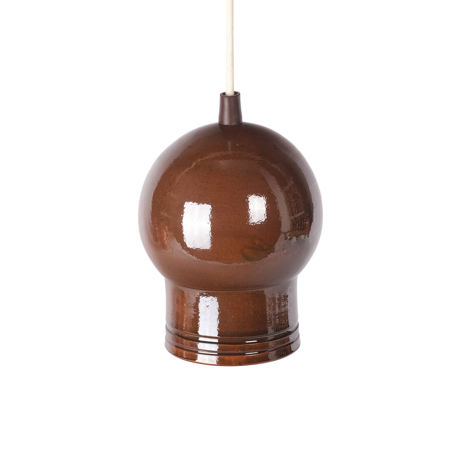 Lampe suspendue en argile verte