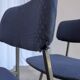 Set of 4 Vintage Stol Kamnik School Chairs Blue Upholstered Retro Dining Ch