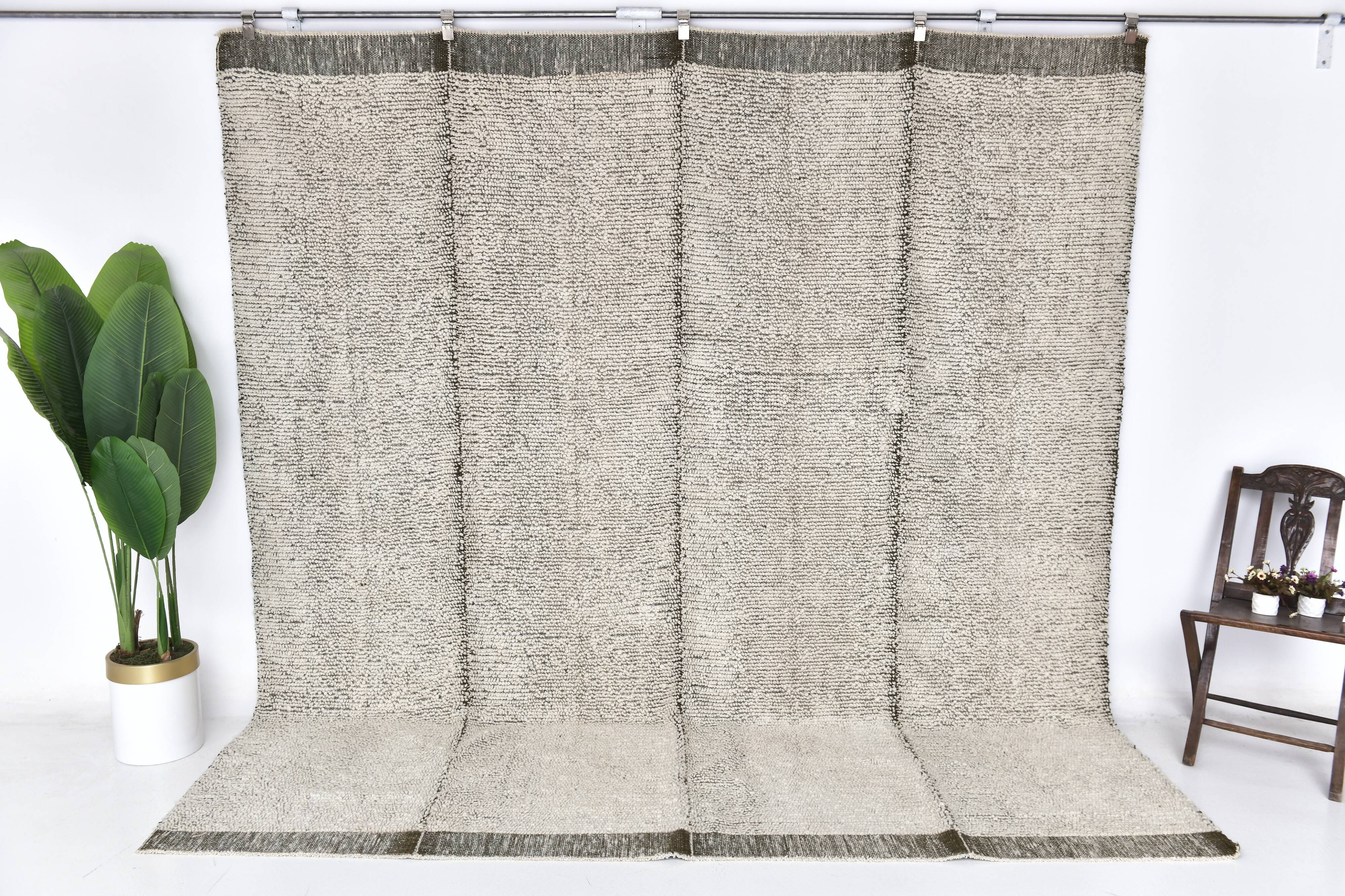 9x9 Green White Square Moroccan Rug 265X265Cm SK 242886