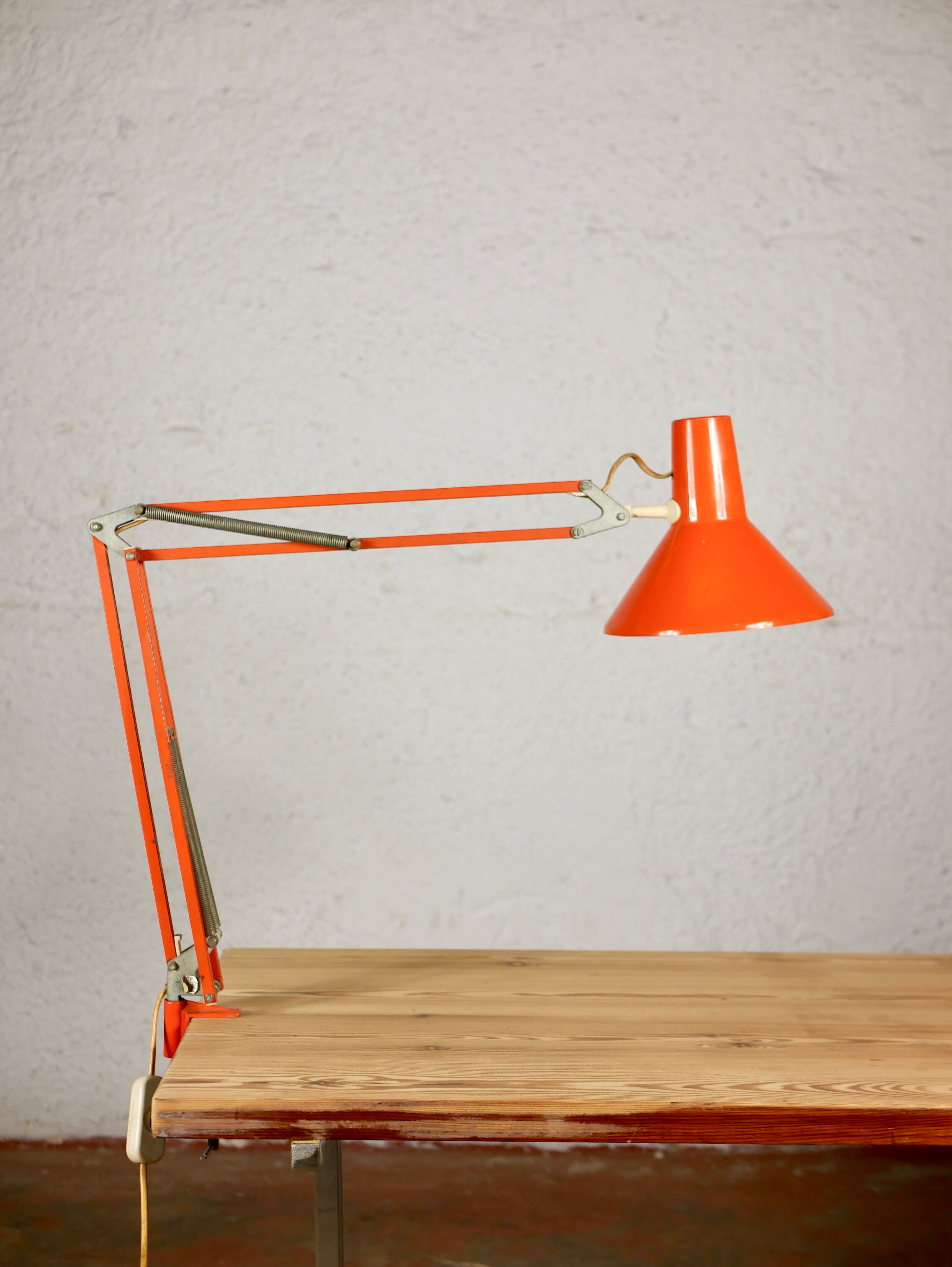 Danish orange desk lamp