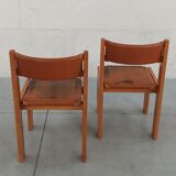 Elm and leather chairs, 80