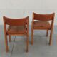 Chaises en orme et cuir, 80's
