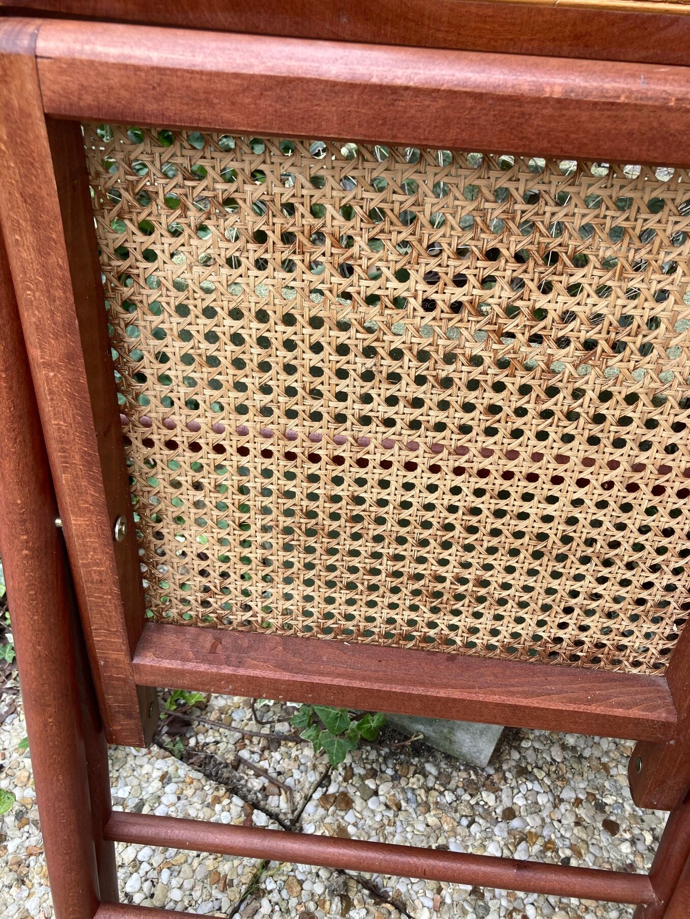 Pair of Italian folding chairs in vintage canning