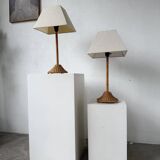 Pair of wicker table lamps from the 60s