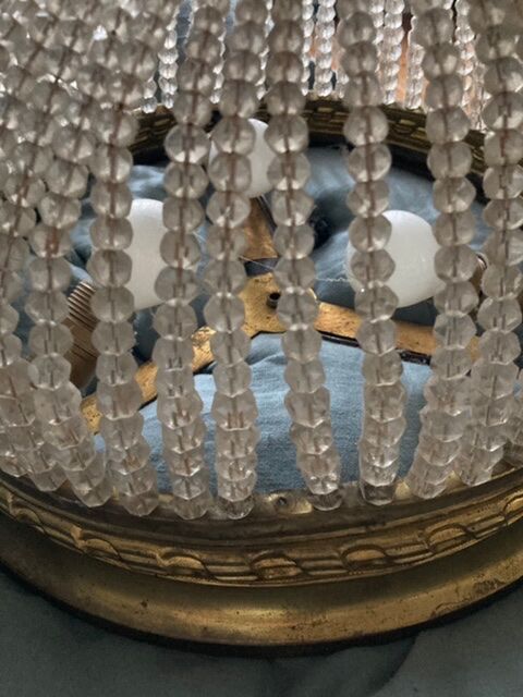 Lustre/basket ceiling / brass hot air balloon and glass