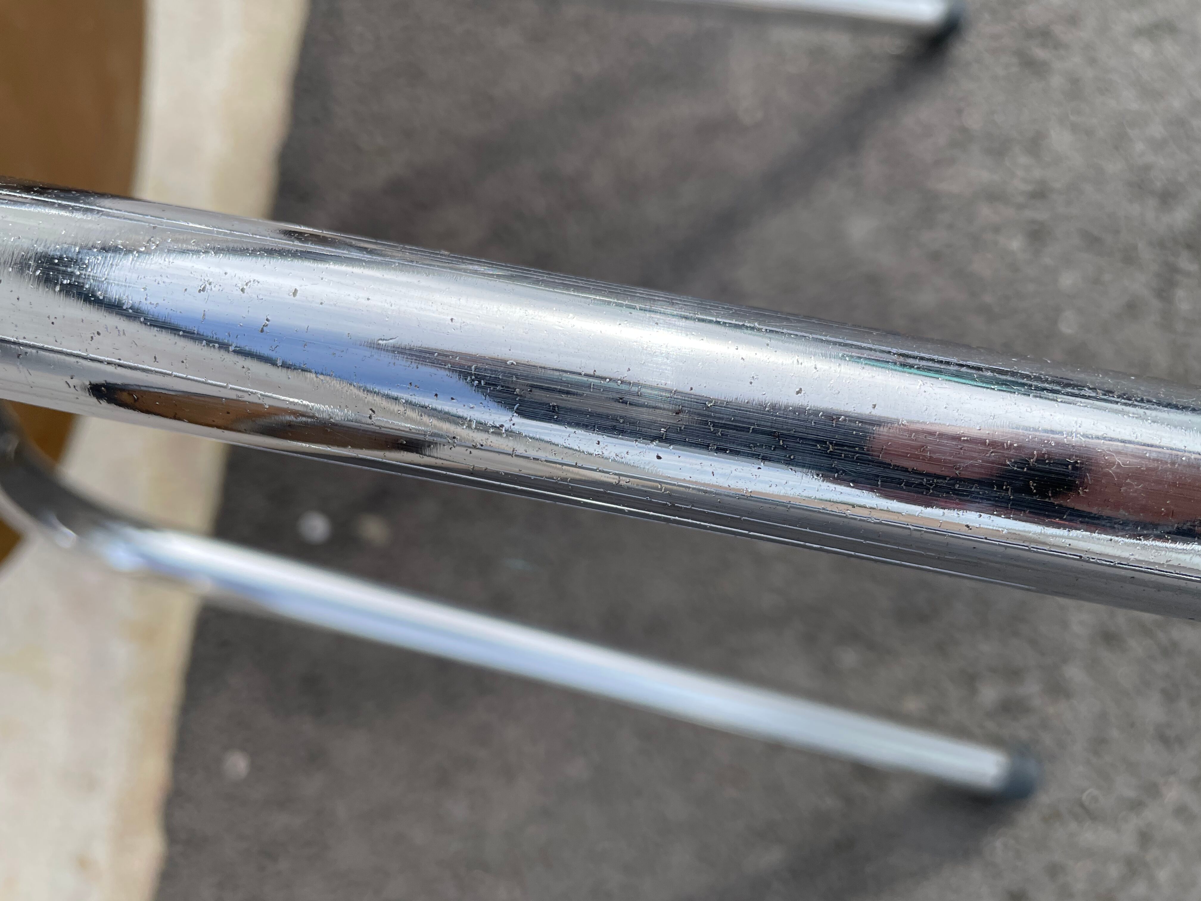 Black marbled formica chairs