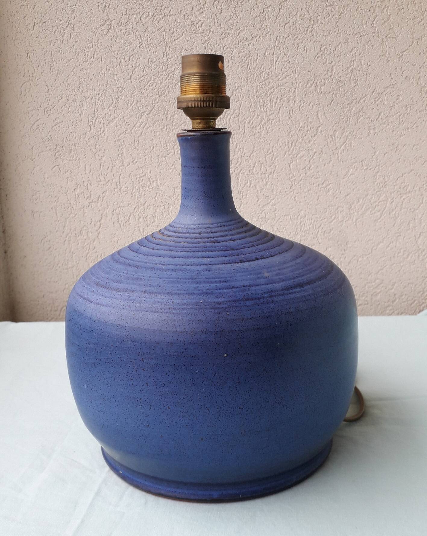Blue ceramic lamp base Ludovic