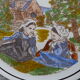 Antique decorative plate Pornic ceramic signed Henry Simon