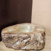 Ashtray in alabaster, brutalist style, Italy 1960.