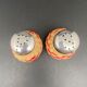 Duo salt & pepper shaker in glass and braided ossier