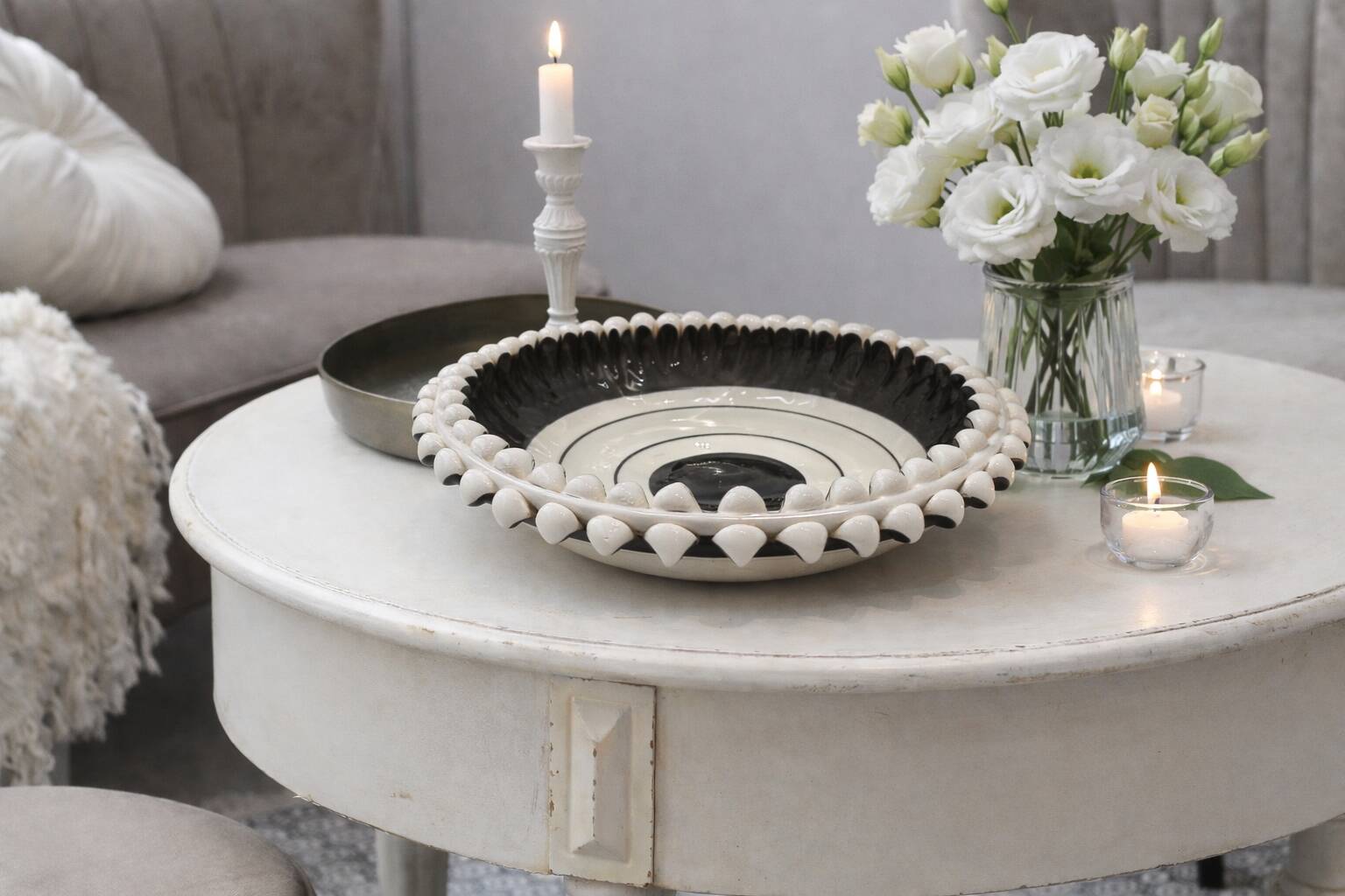 Caltagirone Ceramic Centrepiece – Modernist / Brutalist Style