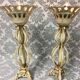 Pair of candlesticks patinated cast iron renaissance design