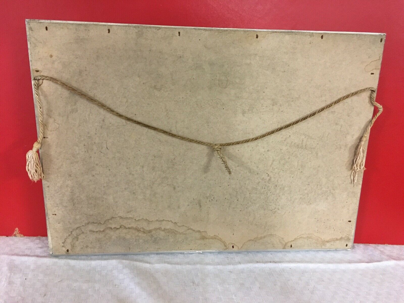 French art deco mirror vintage wood stucco 50x36cm