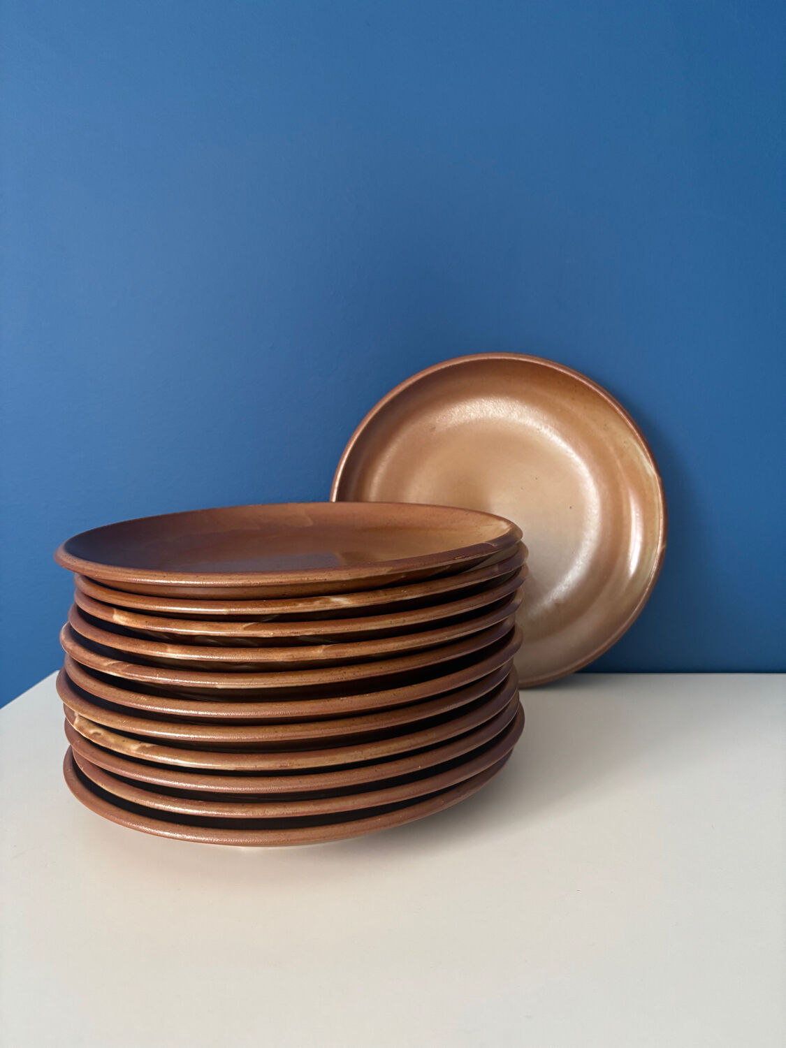 Set of 6 vintage Brenne stoneware plates from France – Stoneware service