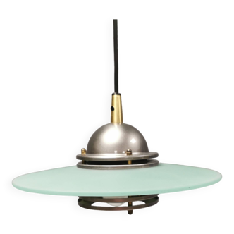 Hanging lamp in metal and painted glass by Swedish Belid, estimated 1980-90s