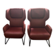 Lot de 2 fauteuils bordeaux