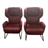 Lot de 2 fauteuils bordeaux