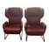 Lot de 2 fauteuils bordeaux