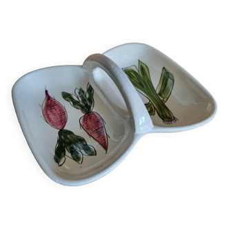 Vintage 50s appetizer dish with vegetable motif