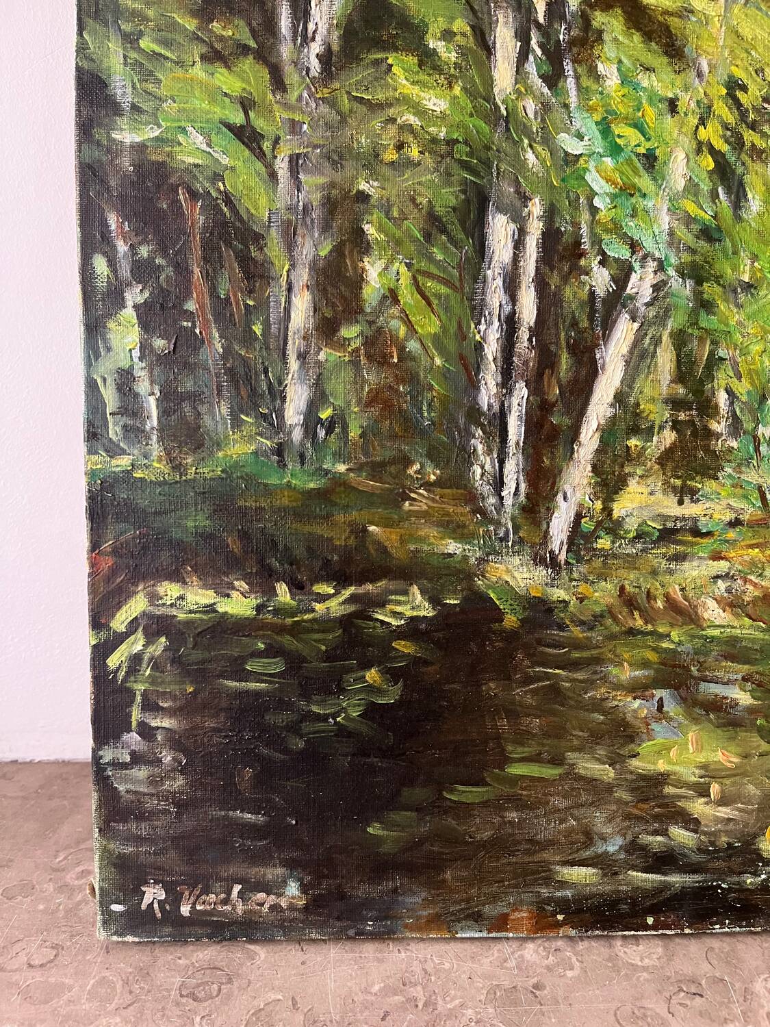 La Mare à Piat, Foret de Fontainebleau, signed R Vacher