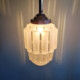 Art Deco Skyscraper suspension in frosted glass, 1930s