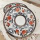 Set of 6 Japanese dessert plates with red, midnight blue and gold decor