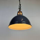 Vintage Industrial Grey Painted Pendant Lamp