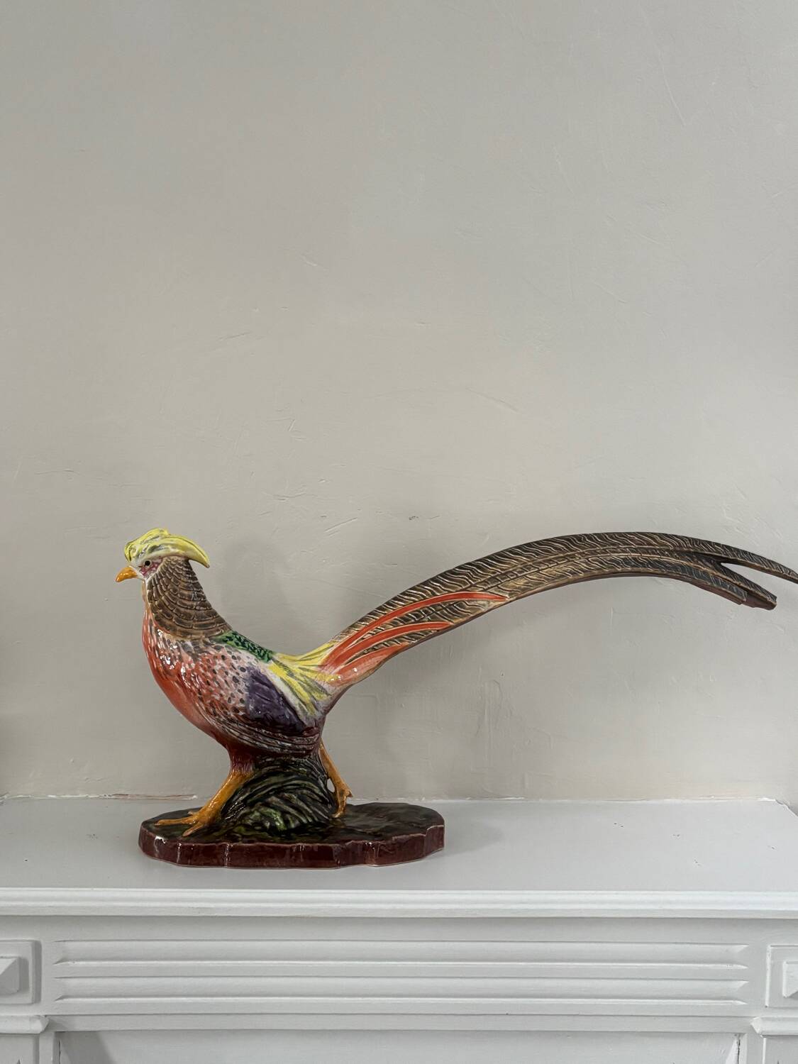 Art Deco ceramic pheasant by Lucien Alliot