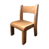 Chaise enfant en bois vintage années 60