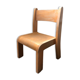 Chaise enfant en bois vintage années 60