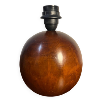 Elegant ball lamp base in solid walnut