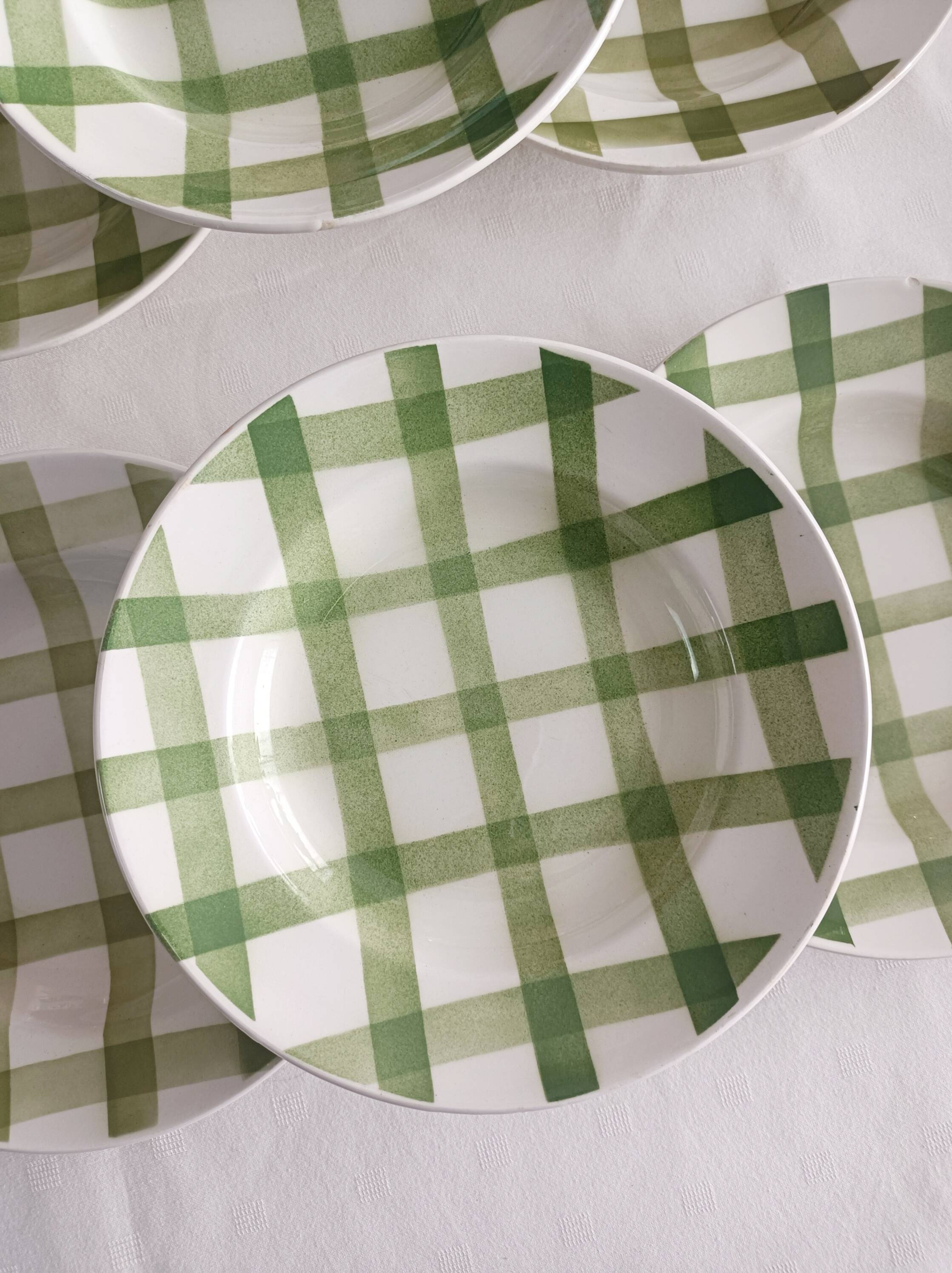 Set of 6 deep plates Moulin des Loups, Tablecloth