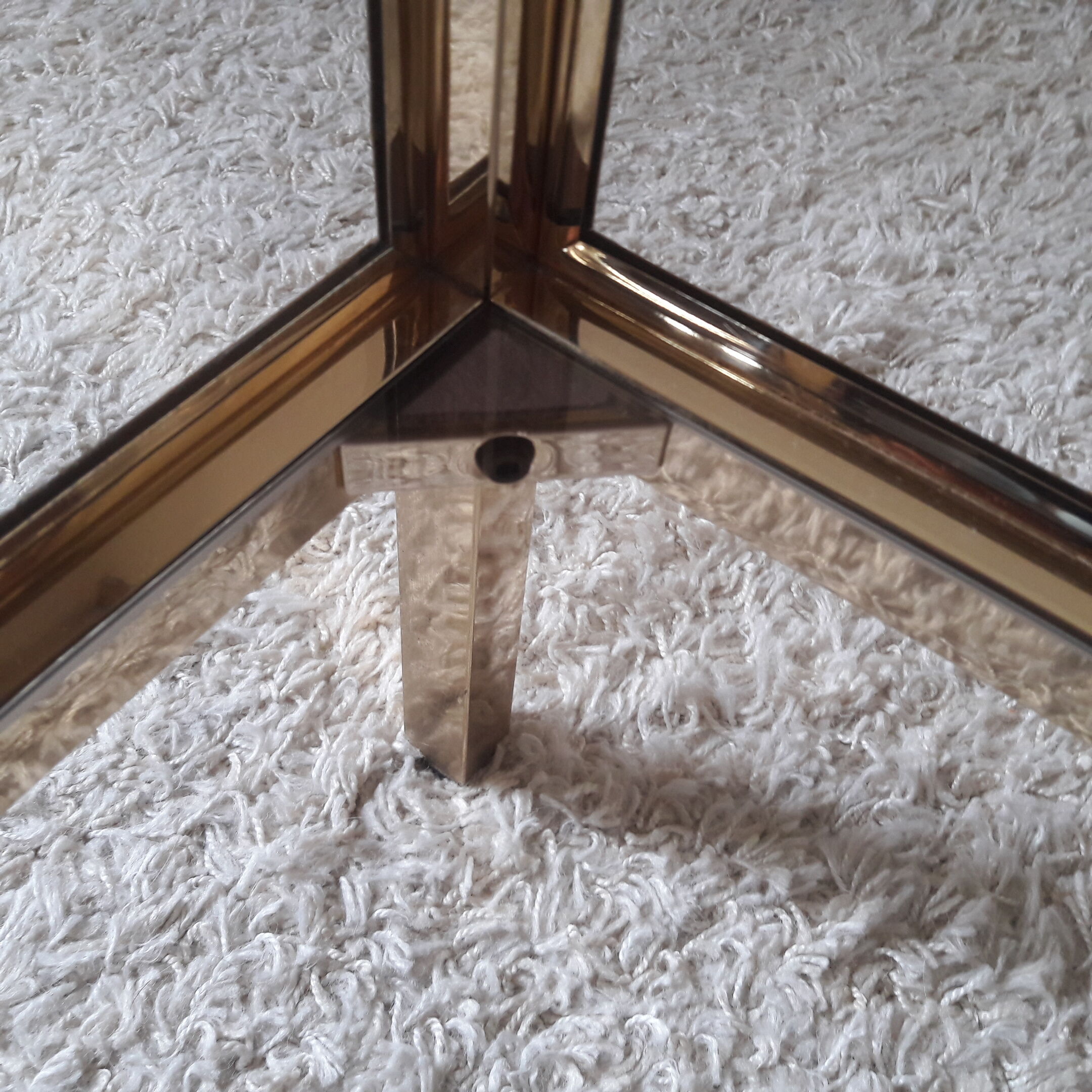 Window glass and brass vintage