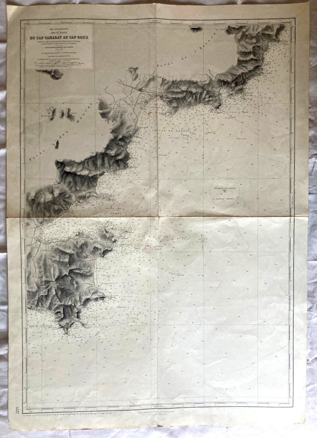 Map from Cap Camarat to Cap Roux: Gulf of St Tropez Ste Maxime Fréjus Côte d'Azur