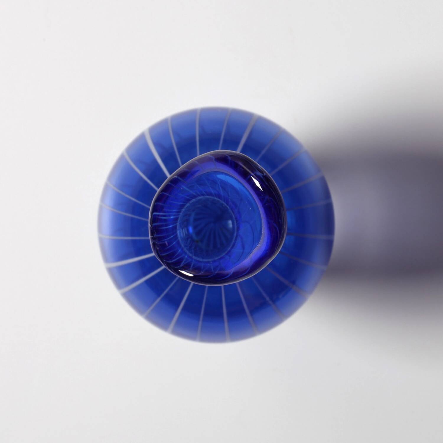 Mid-Century Modern Blue Art Glass Vase: Jan Johansson Orrefors, Sweden