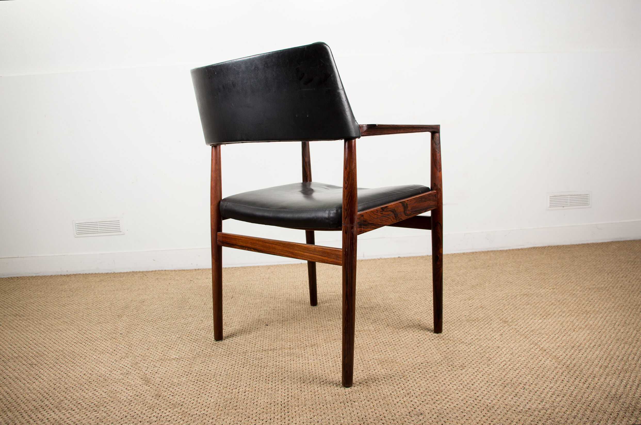 Danish Rosewood and Leather armchair by Erik Worts for Soro Stolefabrik.