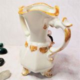 Vase soliflore, earthenware, signed Bassano, floral decoration