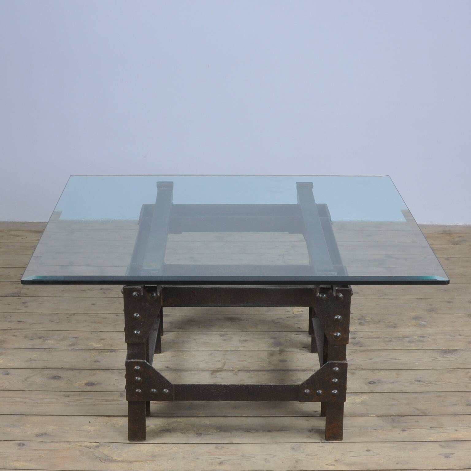 Coffee Table Of Cast Iron And Glass Top