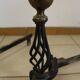 Paire de chenets en fer et bronze moderniste
