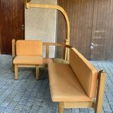 Corner bench and incorporated floor lamp guillerme et chambron
