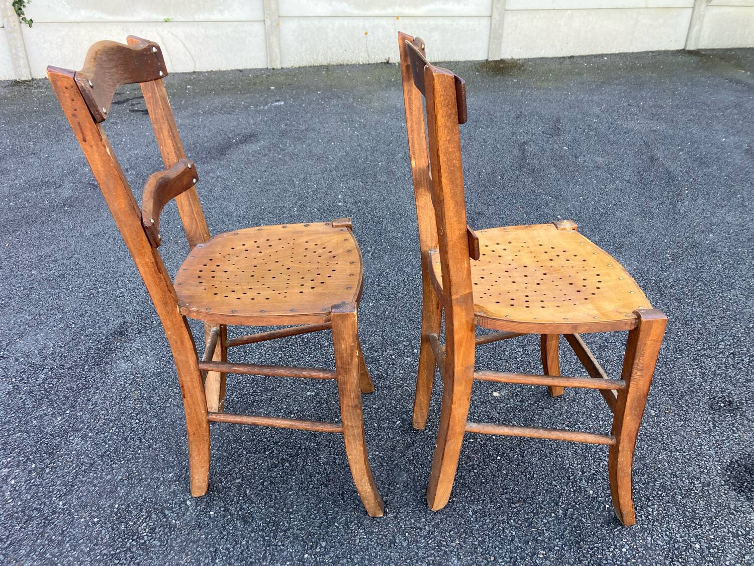 Vintage Bistro Wood Chairs Stamped Luterma