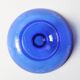 Blue Pressed Glass Pedestal Bowl with Stars Pattern / Italy / 2000s